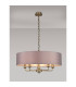 Banyan 5 Light Multi Arm Pendant E14 Antique Brass With 60cm x 15cm Faux Silk Shade Grey-2