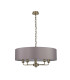 Banyan 5 Light Multi Arm Pendant E14 Antique Brass With 60cm x 15cm Faux Silk Shade Grey-4