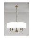Banyan 5 Light Multi Arm Pendant E14 Antique Brass With 60cm x 22cm Faux Silk Shade White-10