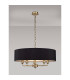 Banyan 5 Light Multi Arm Pendant E14 Antique Brass With 60cm x 15cm Faux Silk Shade black-2
