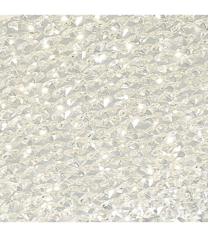 LED Flush Ceiling Light, 420mm Square, 21W 1680lm 4000K Polished Chrome, Crystal - 5