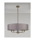 Banyan 5 Light Multi Arm Pendant E14 Antique Brass With 60cm x 15cm Faux Silk Shade Grey-11