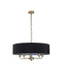Banyan 5 Light Multi Arm Pendant E14 Antique Brass With 60cm x 15cm Faux Silk Shade black-4