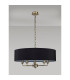 Banyan 5 Light Multi Arm Pendant E14 Antique Brass With 60cm x 15cm Faux Silk Shade black-11