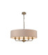 Banyan 5 Light Multi Arm Pendant E14 Antique Brass With 60cm x 15cm Dual Faux Silk Shade Nude Beige/Moonlight-1