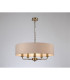 Banyan 5 Light Multi Arm Pendant E14 Antique Brass With 60cm x 15cm Dual Faux Silk Shade Nude Beige/Moonlight-2
