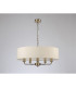Banyan 5 Light Multi Arm Pendant E14 Antique Brass With 60cm x 15cm Faux Silk Shade Ivory Pearl/White Laminate-11