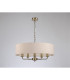 Banyan 5 Light Multi Arm Pendant E14 Antique Brass With 60cm x 15cm Dual Faux Silk Shade Nude Beige/Moonlight-11