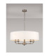 Banyan 5 Light Multi Arm Pendant E14 Satin Nickel With 60cm x 15cm Faux Silk Shade White-2