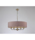 Banyan 5 Light Multi Arm Pendant E14 Antique Brass With 60cm x 15cm Dual Faux Silk Shade Taupe/Halo Gold-11