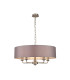 Banyan 5 Light Multi Arm Pendant E14 Satin Nickel With 60cm x 15cm Faux Silk Shade Grey-1
