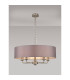 Banyan 5 Light Multi Arm Pendant E14 Satin Nickel With 60cm x 15cm Faux Silk Shade Grey-2