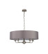 Banyan 5 Light Multi Arm Pendant E14 Satin Nickel With 60cm x 15cm Faux Silk Shade Grey-4