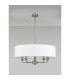 Banyan 5 Light Multi Arm Pendant E14 Satin Nickel With 60cm x 15cm Faux Silk Shade White-11