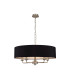 Banyan 5 Light Multi Arm Pendant E14 Satin Nickel With 60cm x 15cm Faux Silk Shade black-1