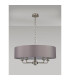 Banyan 5 Light Multi Arm Pendant E14 Satin Nickel With 60cm x 15cm Faux Silk Shade Grey-11