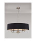 Banyan 5 Light Multi Arm Pendant E14 Satin Nickel With 60cm x 15cm Faux Silk Shade black-2