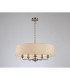Banyan 5 Light Multi Arm Pendant E14 Satin Nickel With 60cm x 15cm Faux Silk Shade Ivory Pearl/White Laminate-2