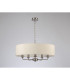 Banyan 5 Light Multi Arm Pendant E14 Satin Nickel With 60cm x 15cm Faux Silk Shade Ivory Pearl/White Laminate-11