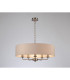 Banyan 5 Light Multi Arm Pendant E14 Satin Nickel With 60cm x 15cm Dual Faux Silk Shade Nude Beige/Moonlight-2