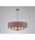 Banyan 5 Light Multi Arm Pendant E14 Satin Nickel With 60cm x 15cm Dual Faux Silk Shade Taupe/Halo Gold-2