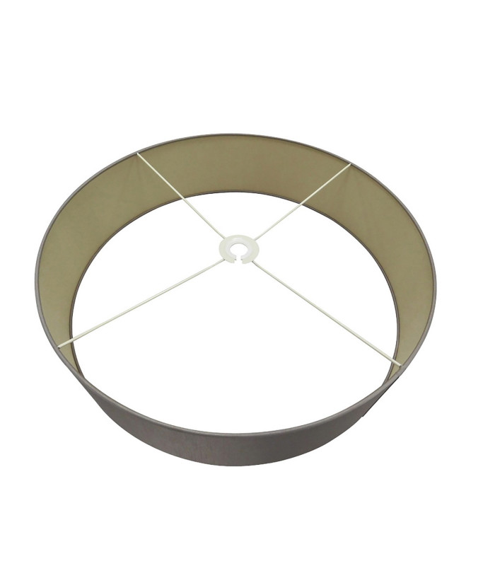 Banyan 5 Light Multi Arm Pendant E14 Satin Nickel With 60cm x 15cm Dual Faux Silk Shade Taupe/Halo Gold-8