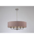 Banyan 5 Light Multi Arm Pendant E14 Satin Nickel With 60cm x 15cm Dual Faux Silk Shade Taupe/Halo Gold-11