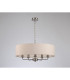 Banyan 5 Light Multi Arm Pendant E14 Satin Nickel With 60cm x 15cm Dual Faux Silk Shade Nude Beige/Moonlight-11