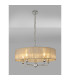 Banyan 5 Light Multi Arm Pendant With 60cm x 15cm Organza Shade Polished Chrome/Soft Bronze-2
