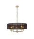 Banyan 5 Light Multi Arm Pendant With 60cm x 15cm Organza Shade Antique Brass/Black-1