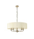Banyan 5 Light Multi Arm Pendant With 60cm x 15cm Organza Shade Antique Brass/Cream-4