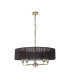 Banyan 5 Light Multi Arm Pendant With 60cm x 15cm Organza Shade Antique Brass/Black-4