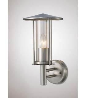 Wall Lamp 1 Light E27 IP44 Exterior Stainless Steel, Clear - 2