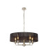 Banyan 5 Light Multi Arm Pendant With 60cm x 15cm Organza Shade Satin Nickel/Black-1