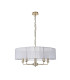 Banyan 5 Light Multi Arm Pendant With 60cm x 15cm Organza Shade Antique Brass/Grey-4