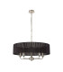 Banyan 5 Light Multi Arm Pendant With 60cm x 15cm Organza Shade Satin Nickel/Black-4