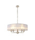 Banyan 5 Light Multi Arm Pendant With 60cm x 15cm Organza Shade Satin Nickel/Grey-1