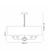 Banyan 5 Light Multi Arm Pendant With 60cm x 15cm Organza Shade Satin Nickel/Soft Bronze-3
