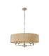 Banyan 5 Light Multi Arm Pendant With 60cm x 15cm Organza Shade Satin Nickel/Soft Bronze-4