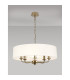 Banyan 5 Light Multi Arm Pendant With 60cm x 15cm Faux Silk Fabric Shade Champagne Gold/White-2