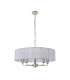Banyan 5 Light Multi Arm Pendant With 60cm x 15cm Organza Shade Satin Nickel/Grey-4
