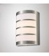 Flush Wall Lamp 1 Light E27 IP44 Exterior Louvre Design Stainless Steel, Opal - 2