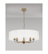 Banyan 5 Light Multi Arm Pendant With 60cm x 15cm Faux Silk Fabric Shade Champagne Gold/White-11