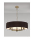 Banyan 5 Light Multi Arm Pendant With 60cm x 15cm Faux Silk Fabric Shade Champagne Gold/Black-2