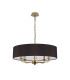 Banyan 5 Light Multi Arm Pendant With 60cm x 15cm Faux Silk Fabric Shade Champagne Gold/Black-4