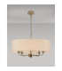 Banyan 5 Light Multi Arm Pendant With 60cm x 15cm Faux Silk Fabric Shade Champagne Gold/Ivory Pearl-2