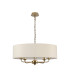Banyan 5 Light Multi Arm Pendant With 60cm x 15cm Faux Silk Fabric Shade Champagne Gold/Ivory Pearl-4