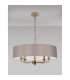 Banyan 5 Light Multi Arm Pendant With 60cm x 15cm Faux Silk Fabric Shade Champagne Gold/Grey-11
