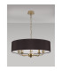Banyan 5 Light Multi Arm Pendant With 60cm x 15cm Faux Silk Fabric Shade Champagne Gold/Black-11