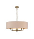 Banyan 5 Light Multi Arm Pendant With 60cm x 15cm Dual Faux Silk Fabric Shade Champagne Gold/Nude Beige-1